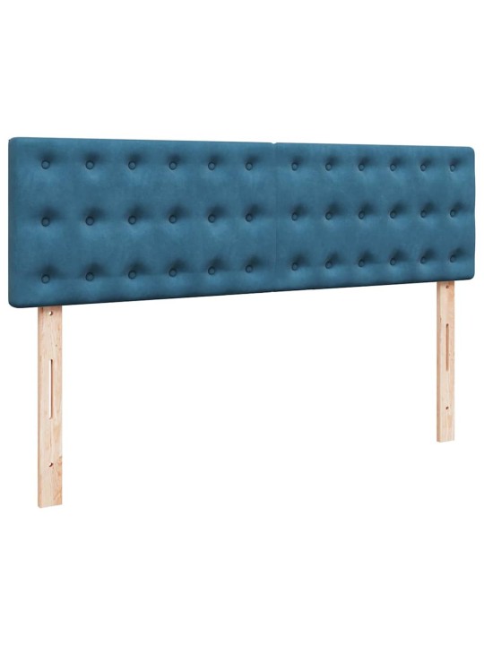 OTTOMANI VOODI MADRATSIGA JA LED, TUMESININE, 140X190CM, SAMET