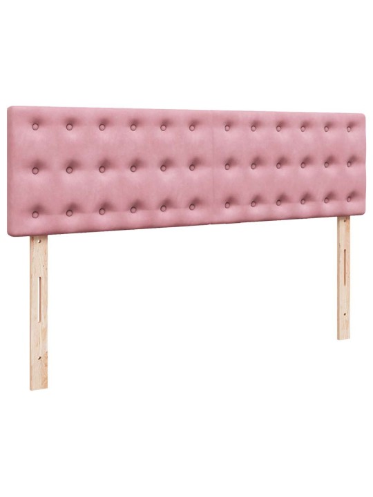 OTTOMANI VOODI MADRATSIGA JA LED, ROOSA, 140X190CM, SAMET
