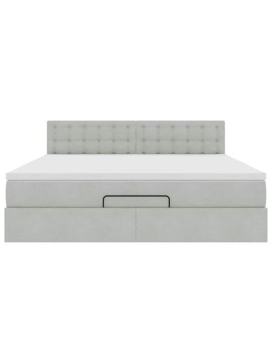 OTTOMANI VOODI MADRATSIGA JA LED, HELEHALL, 180X200CM, SAMET