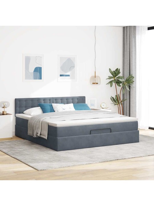 OTTOMANI VOODIRAAM MADRATSIGA, TUMEHALL, 180X200 CM, SAMET