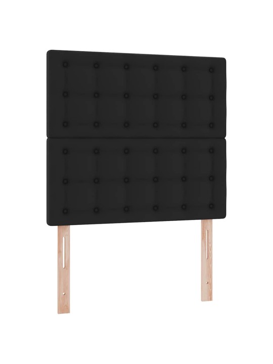 OTTOMANI VOODI MADRATSIGA, MUST, 100X200CM, KUNSTNAHK