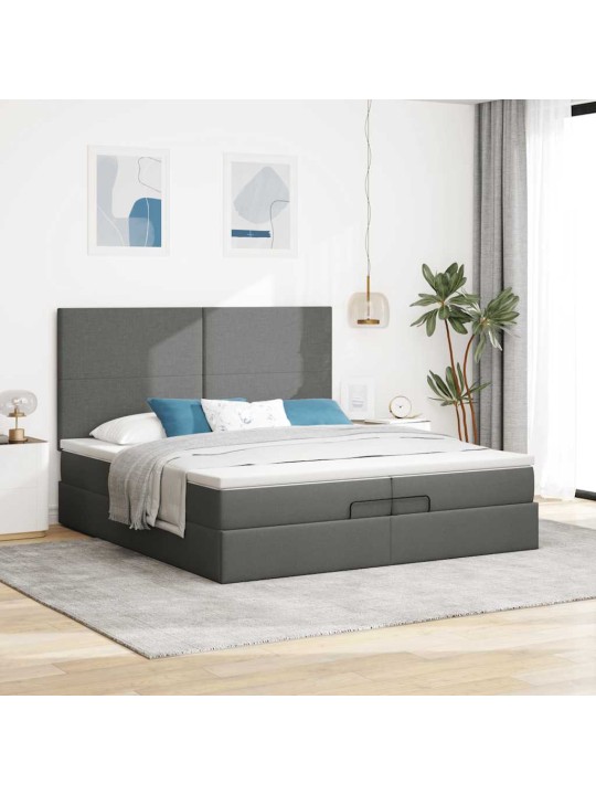 OTTOMANI VOODIRAAM MADRATSITEGA, TUMEHALL, 200X200CM, KANGAS