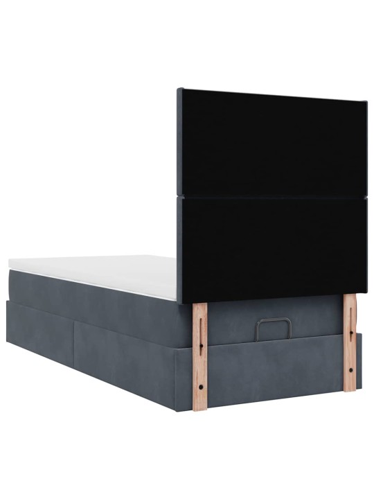 OTTOMANI VOODIRAAM MADRATSITEGA, TUMEHALL, 100X200 CM, SAMET
