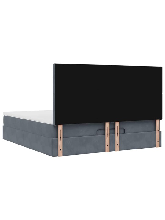 OTTOMANI VOODIRAAM MADRATSITEGA, TUMEHALL, 180X200 CM, SAMET