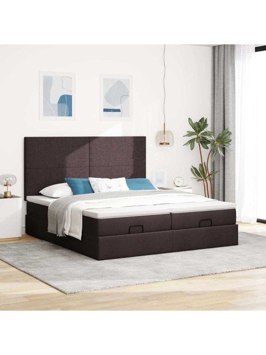 OTTOMANI VOODIRAAM MADRATSITEGA, TUMEPRUUN, 180X200CM, KANGAS