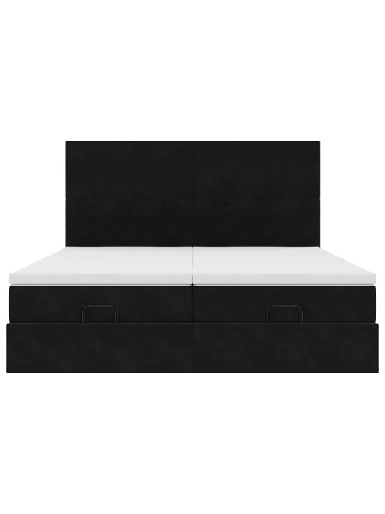 OTTOMANI VOODIRAAM MADRATSITEGA, MUST, 200X200 CM, SAMET