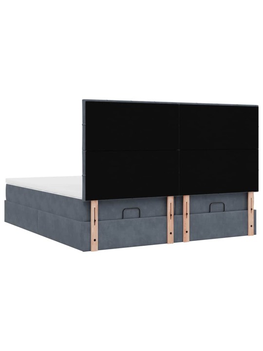 OTTOMANI VOODIRAAM MADRATSITEGA, TUMEHALL, 200X200 CM, SAMET