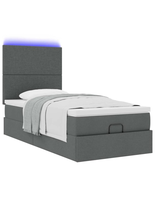 OTTOMANI VOODI MADRATSITA JA LED, TUMEHALL, 90X200 CM, KANGAS