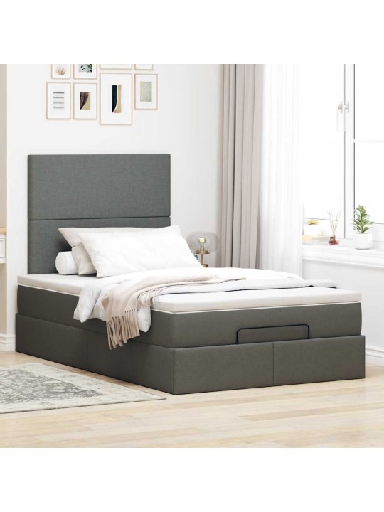 OTTOMANI VOODI MADRATSIGA JA LED, TUMEHALL, 120X190 CM, KANGAS