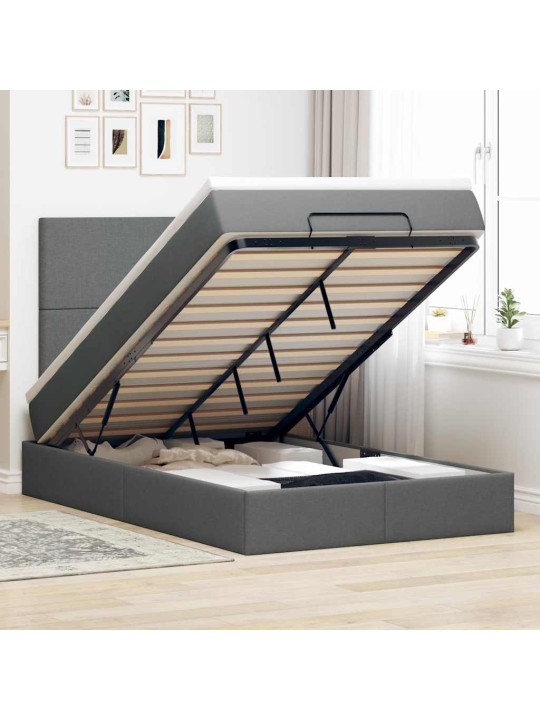 OTTOMANI VOODI MADRATSIGA JA LED, TUMEHALL, 120X190 CM, KANGAS