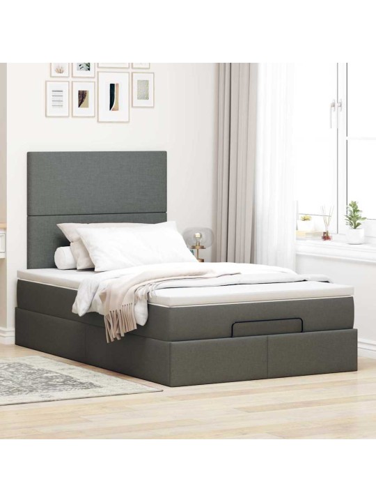 OTTOMANI VOODI MADRATSITA JA LED, TUMEHALL, 120X200 CM, KANGAS