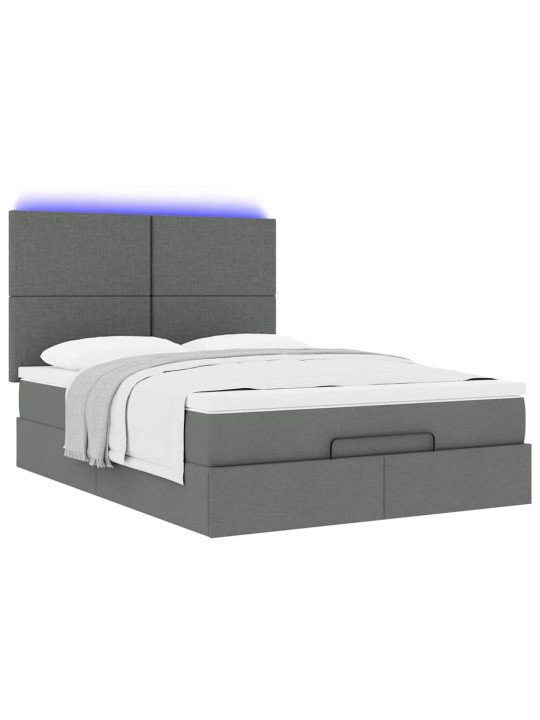 OTTOMANI VOODI MADRATSITA JA LED, TUMEHALL, 140X190CM, KANGAS
