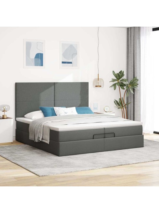 OTTOMANI VOODIRAAM MADRATSITEGA, TUMEHALL, 200X200CM, KANGAS
