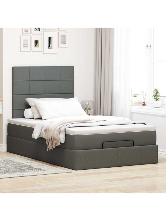 OTTOMANI VOODI MADRATSITA JA LED, TUMEHALL, 120X200 CM, KANGAS