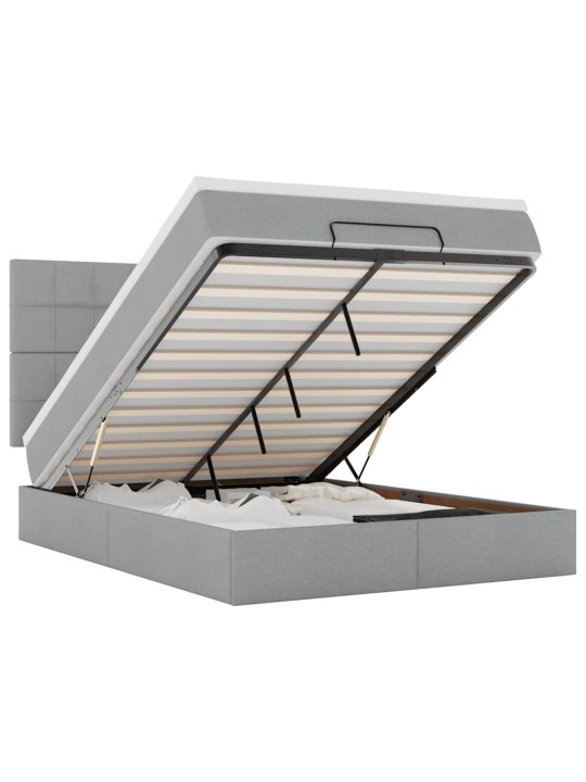 OTTOMANI VOODI MADRATSITA JA LED, HELEHALL, 140X190CM, KANGAS