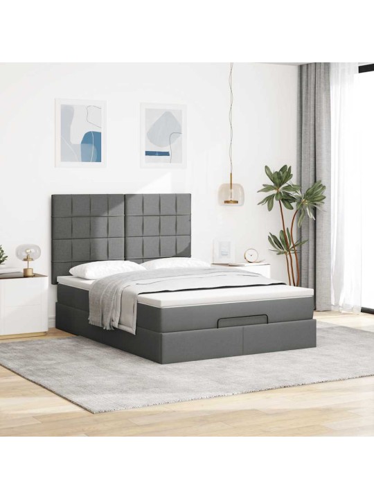 OTTOMANI VOODI MADRATSITA JA LED, TUMEHALL, 140X190CM, KANGAS