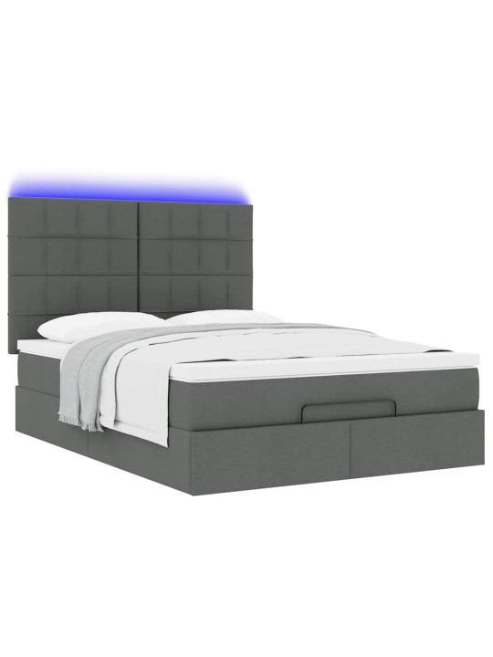 OTTOMANI VOODI MADRATSITA JA LED, TUMEHALL, 140X190CM, KANGAS