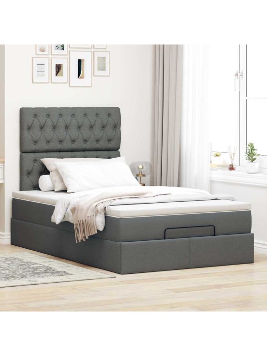 OTTOMANI VOODI MADRATSIGA JA LED, TUMEHALL, 120X190 CM, KANGAS