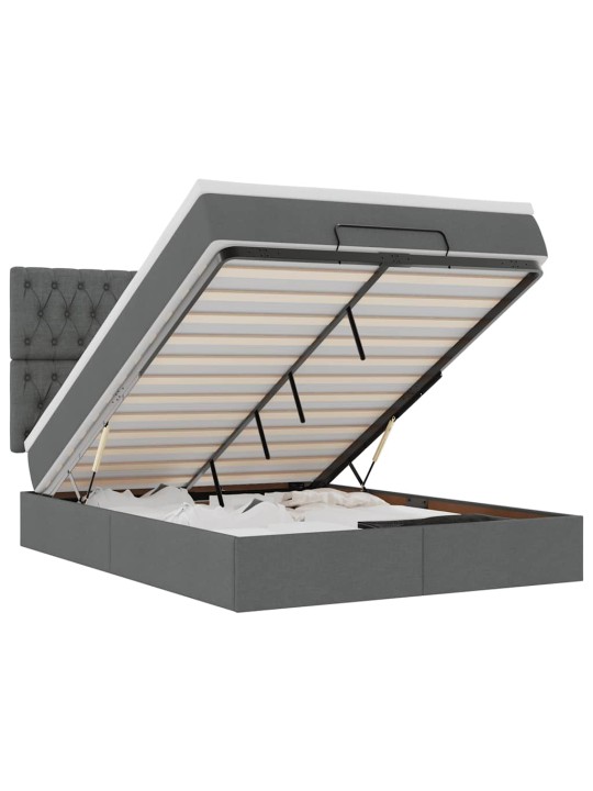 OTTOMANI VOODI MADRATSITA JA LED, TUMEHALL, 140X190CM, KANGAS