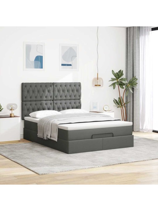 OTTOMANI VOODI MADRATSITA JA LED, TUMEHALL, 140X190CM, KANGAS