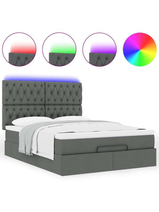 OTTOMANI VOODI MADRATSITA JA LED, TUMEHALL, 140X190CM, KANGAS