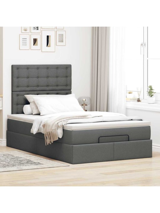OTTOMANI VOODI MADRATSIGA JA LED, TUMEHALL, 120X190 CM, KANGAS