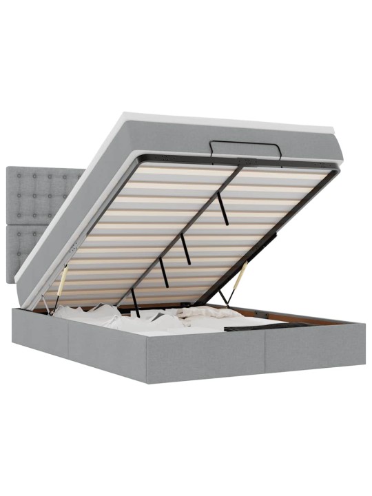 OTTOMANI VOODI MADRATSITA JA LED, HELEHALL, 140X190CM, KANGAS