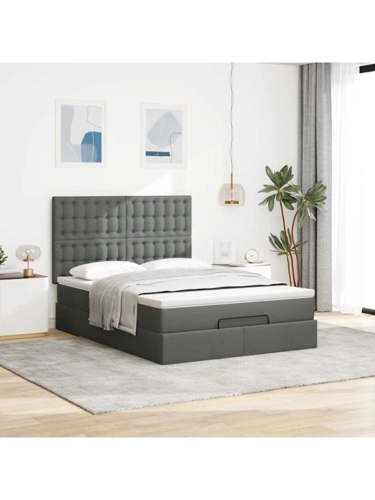 OTTOMANI VOODI MADRATSITA JA LED, TUMEHALL, 140X190CM, KANGAS