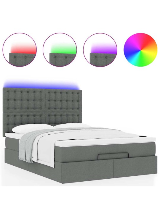 OTTOMANI VOODI MADRATSITA JA LED, TUMEHALL, 140X190CM, KANGAS