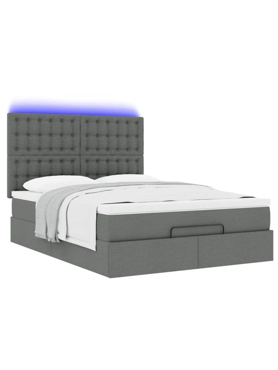 OTTOMANI VOODI MADRATSITA JA LED, TUMEHALL, 140X190CM, KANGAS