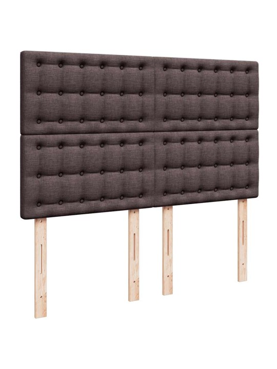 OTTOMANI VOODI MADRATSITA JA LED, TUMEPRUUN, 140X190CM, KANGAS