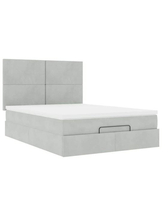 OTTOMANI VOODI MADRATSITEGA JA LED, HELEHALL, 140X190CM, SAMET