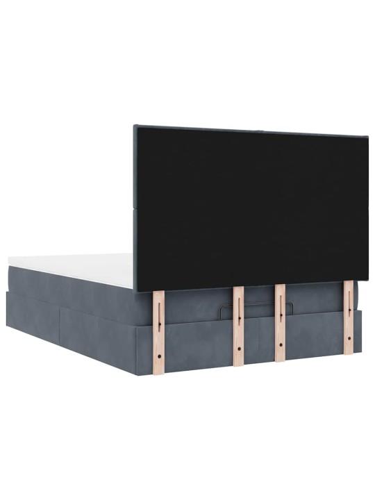 OTTOMANI VOODI MADRATSITEGA JA LED, TUMEHALL, 140X190CM, SAMET