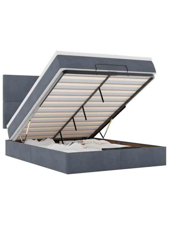 OTTOMANI VOODI MADRATSITEGA JA LED, TUMEHALL, 140X200CM, SAMET
