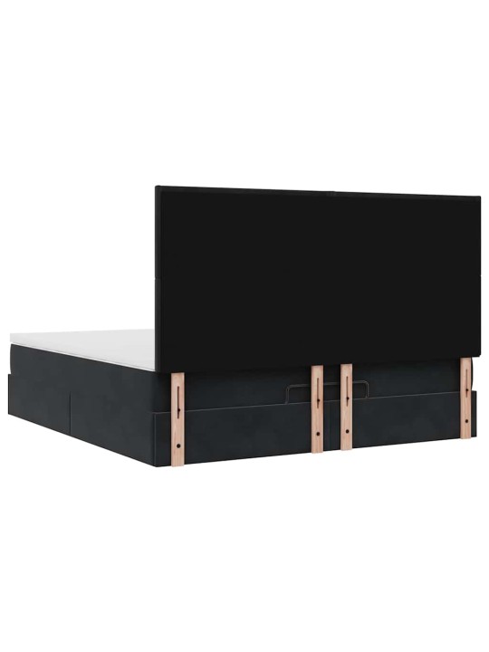 OTTOMANI VOODIRAAM MADRATSITEGA, MUST, 160X200 CM, SAMET