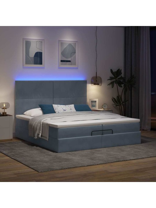 OTTOMANI VOODIRAAM MADRATSITEGA, TUMEHALL, 200X200 CM, SAMET