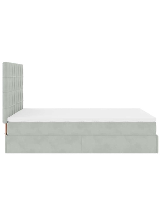 OTTOMANI VOODI MADRATSITEGA JA LED, HELEHALL, 140X190CM, SAMET