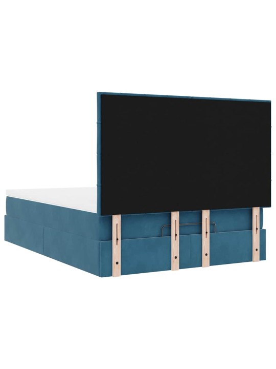 OTTOMANI VOODI MADRATSITEGA&LED, TUMESININE, 140X190CM, SAMET