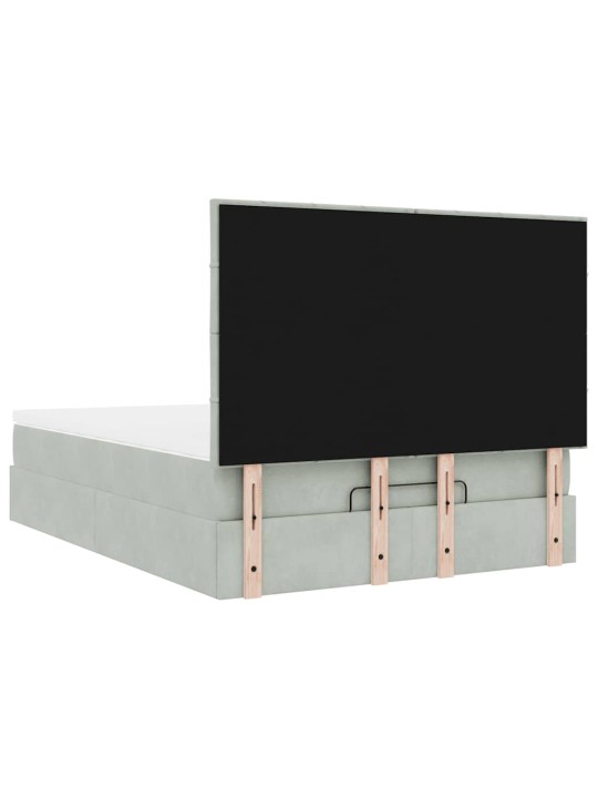 OTTOMANI VOODI MADRATSITEGA JA LED, HELEHALL, 140X200 CM, SAMET
