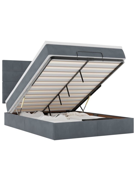 OTTOMANI VOODI MADRATSITEGA JA LED, TUMEHALL, 140X200CM, SAMET