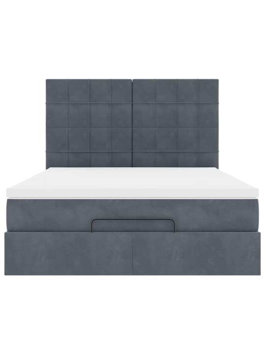 OTTOMANI VOODI MADRATSITEGA JA LED, TUMEHALL, 140X200CM, SAMET