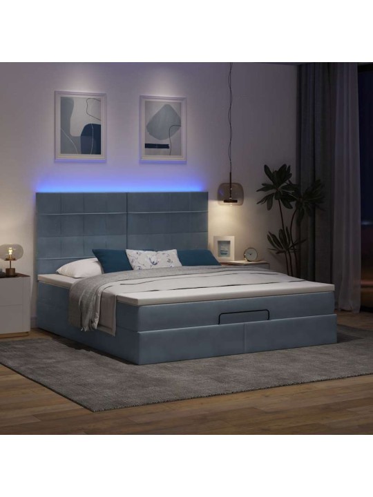 OTTOMANI VOODIRAAM MADRATSITEGA, TUMEHALL, 160X200 CM, SAMET