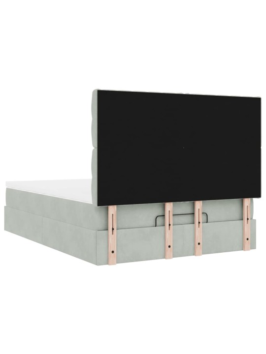 OTTOMANI VOODI MADRATSITEGA JA LED, HELEHALL, 140X190CM, SAMET
