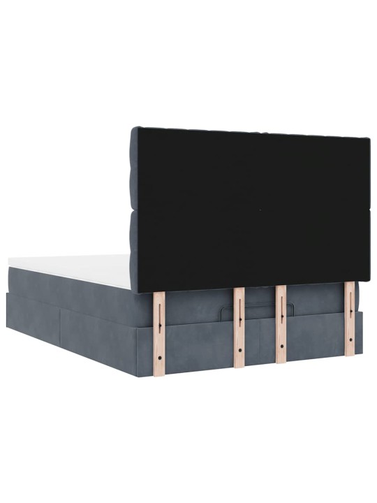 OTTOMANI VOODI MADRATSITEGA JA LED, TUMEHALL, 140X190CM, SAMET