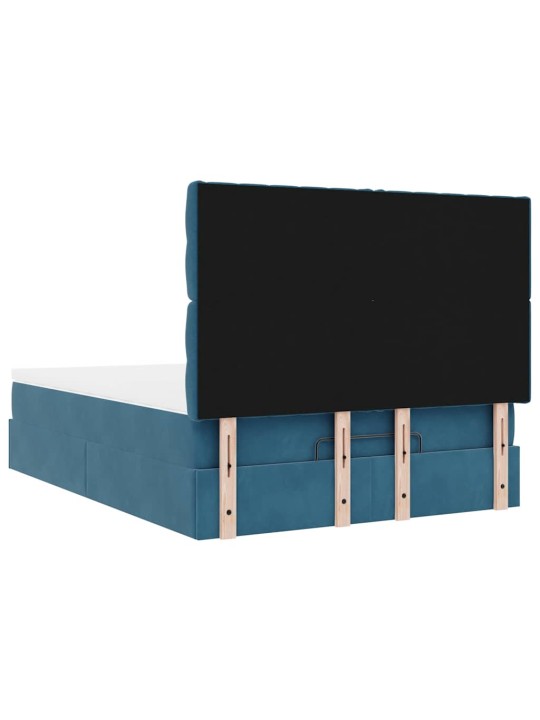 OTTOMANI VOODI MADRATSITEGA&LED, TUMESININE, 140X190CM, SAMET