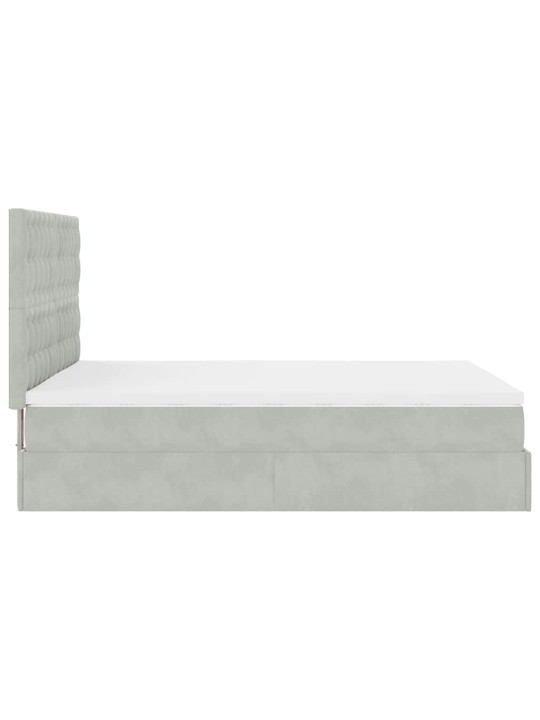 OTTOMANI VOODI MADRATSITEGA JA LED, HELEHALL, 140X190CM, SAMET