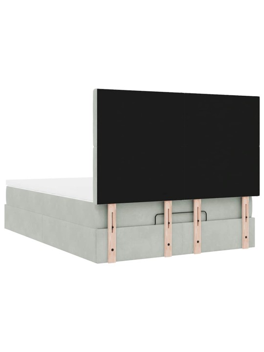 OTTOMANI VOODI MADRATSITEGA JA LED, HELEHALL, 140X190CM, SAMET