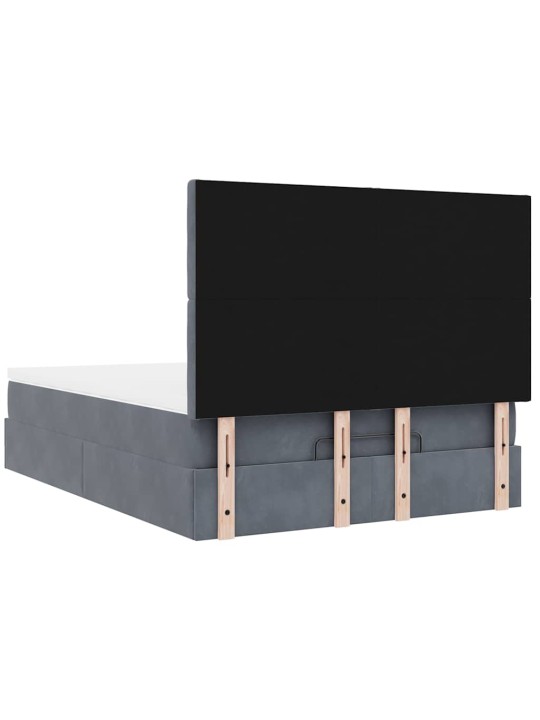 OTTOMANI VOODI MADRATSITEGA JA LED, TUMEHALL, 140X200CM, SAMET