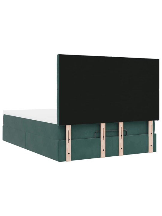 Ottomani voodi madratsitega&led, tumeroheline, 140x200cm, samet