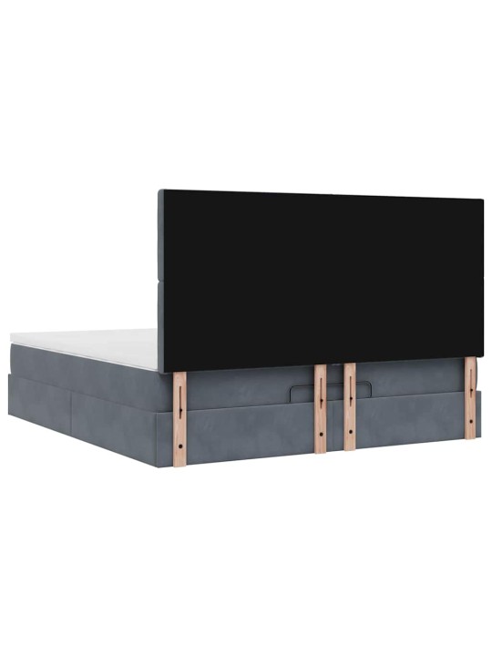 OTTOMANI VOODIRAAM MADRATSITEGA, TUMEHALL, 180X200 CM, SAMET